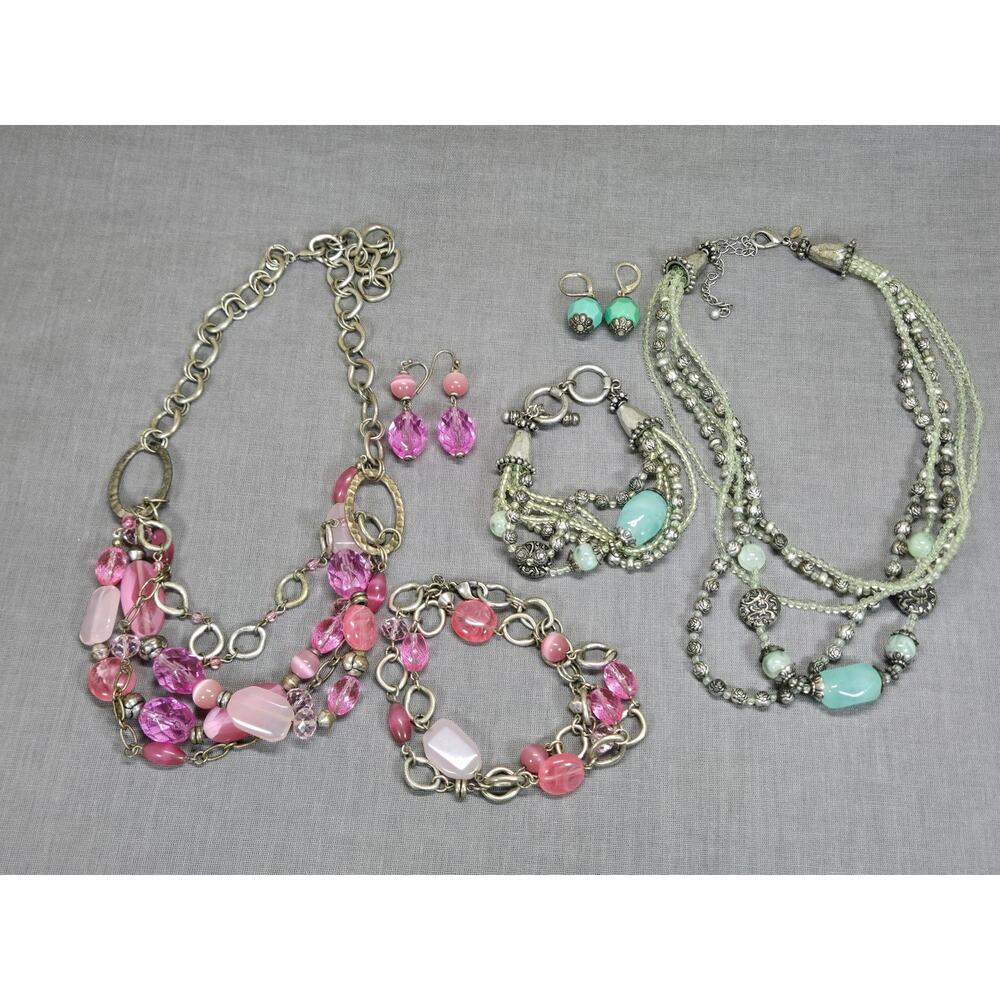 Premier Designs Chunky Jewelry Sets ~ Pink Set & Green Set